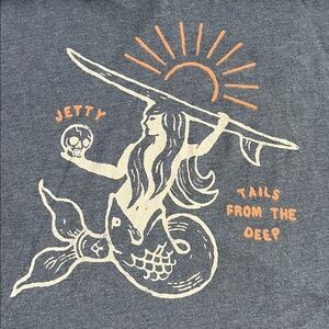 Jetty Tails From The Deep Graphic Short Sleeve TShirt Blue Size XXL NWT